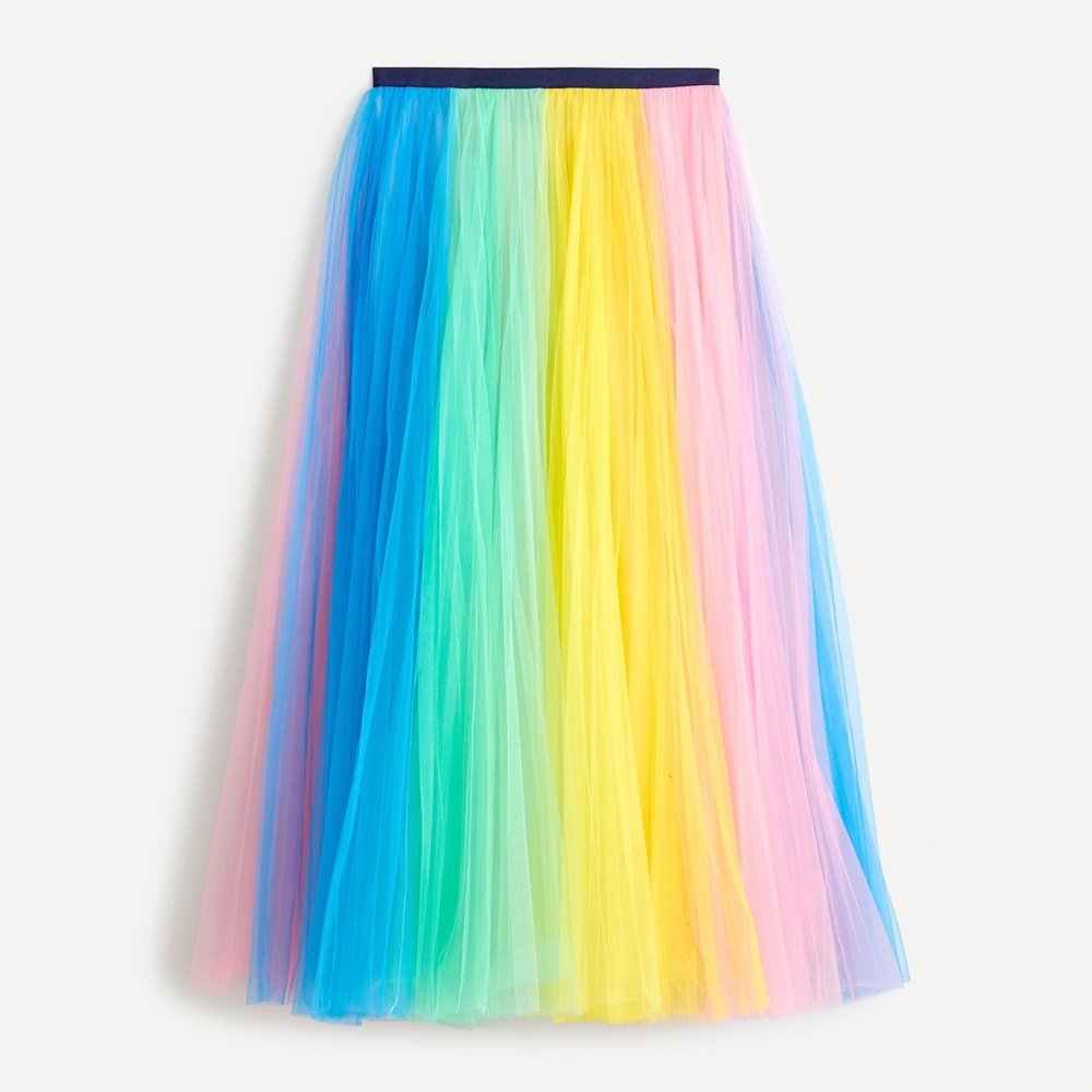 J.Crew Rainbow Tulle Skirt
